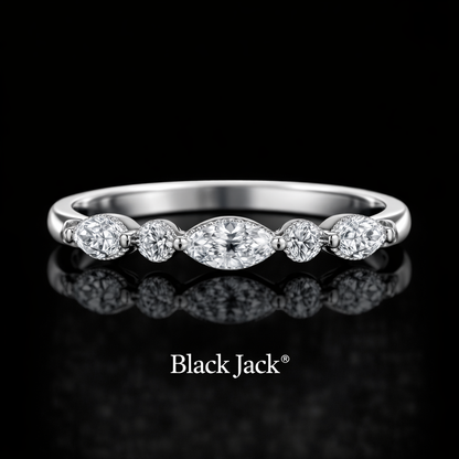 0.75 Carat Lab-Grown Diamond Women’s Wedding Band Mixed Shape in 14K White Gold
