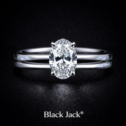 1.00 Carat Oval Cut Lab-Grown Diamond Solitaire Engagement Ring in 925 Sterling Silver