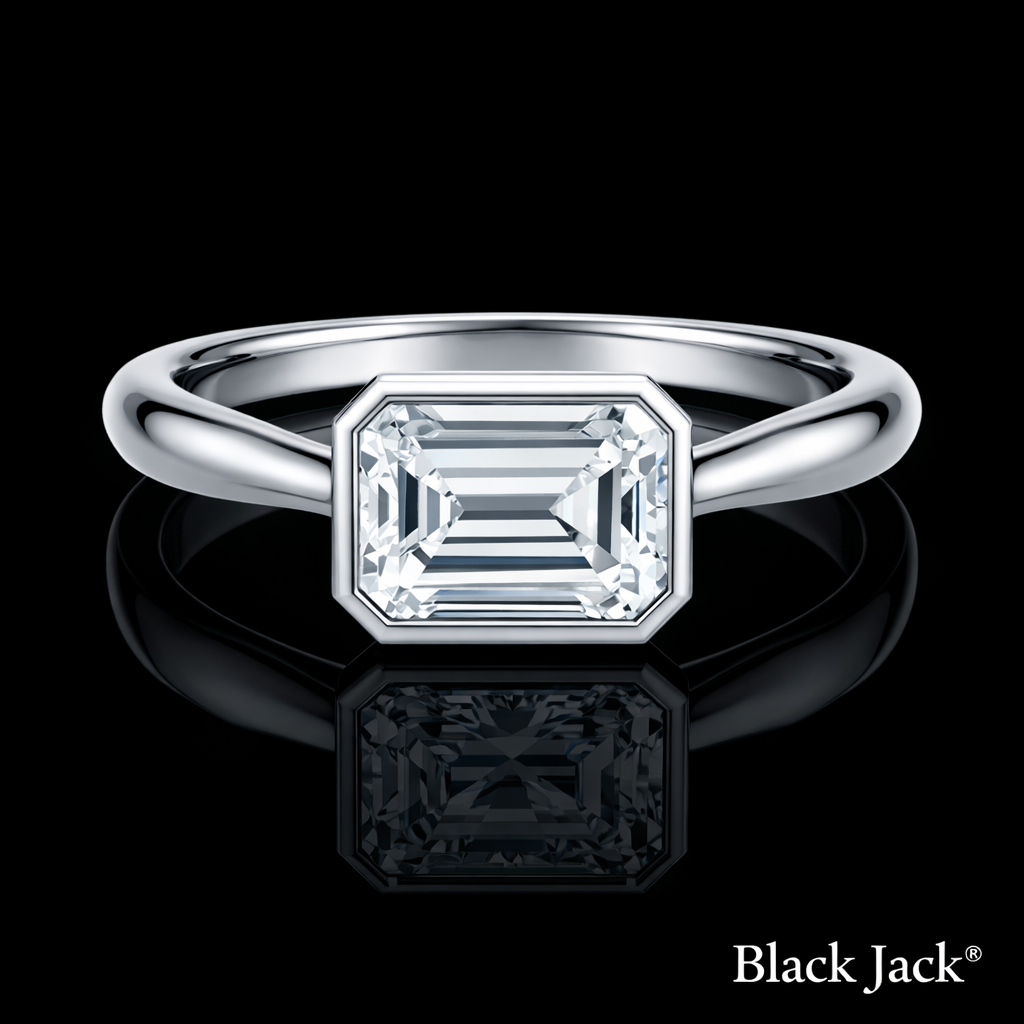 1.50 Ct Lab-Grown Diamond Women’s Solitaire Engagement Ring Emerald Cut in 14K White Gold
