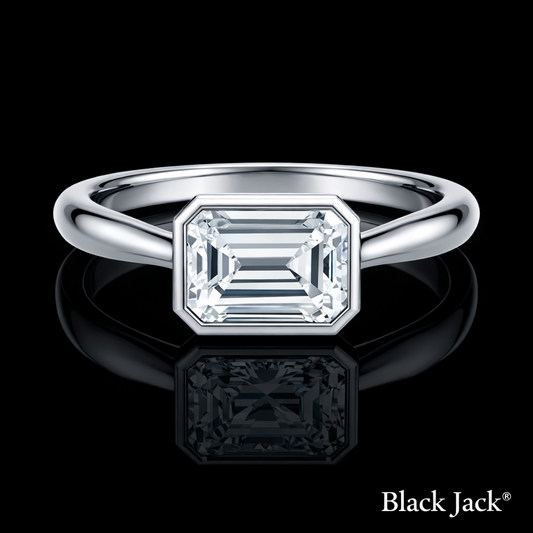 1.50 Ct Lab-Grown Diamond Women’s Solitaire Engagement Ring Emerald Cut in 14K White Gold