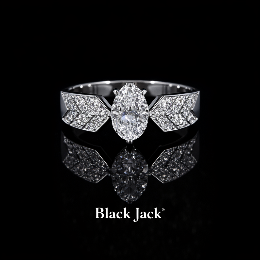 2.80 Carat Marquise Cut Moissanite Chevron Pavé Engagement Ring in 925 Sterling Silver