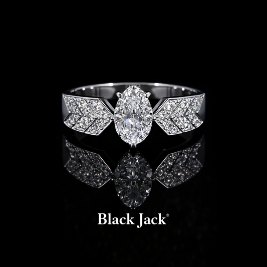 2.80 Carat Marquise Cut Moissanite Chevron Pavé Engagement Ring in 925 Sterling Silver