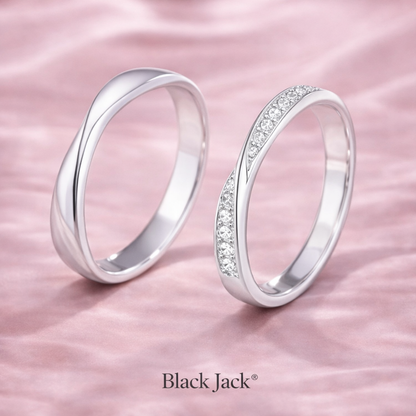 0.30 CT Wave Pave Lab Grown Diamond Couple Wedding Rings in 14K Gold | Brand Authenticity Certified