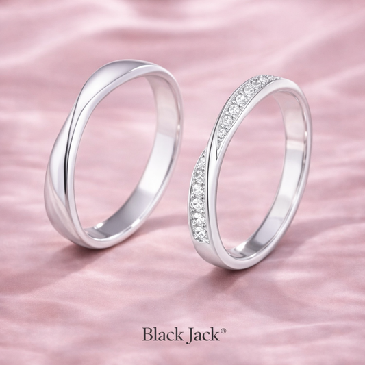 0.30 CT Wave Pave Lab Grown Diamond Couple Wedding Rings in 14K Gold | Brand Authenticity Certified