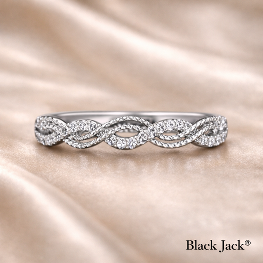 Lab Grown Diamond Infinity Twist Couple Engagement Band in 14K White Gold (0.30 CT TW) – Brand Authority Certified