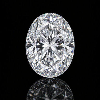 Oval White Ashes to Diamond – Tribute Memorial Keepsake Diamond Black Jack 💎