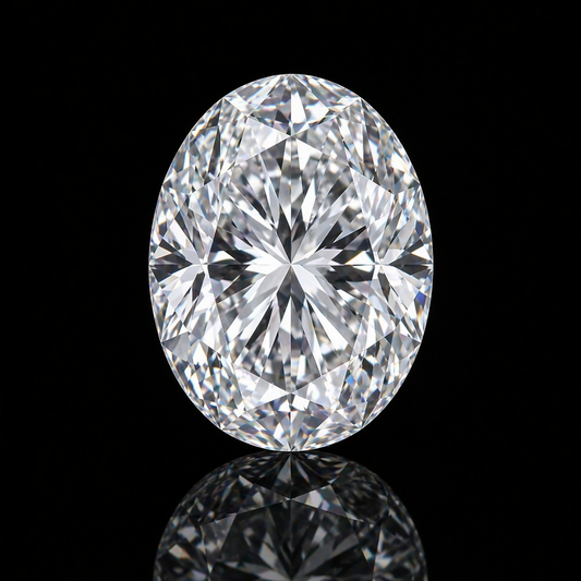 Oval White Ashes to Diamond – Tribute Memorial Keepsake Diamond Black Jack 💎