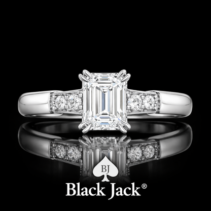 2.20 Carat Lab-Grown Diamond Engagement Ring Emerald Cut in 14K White Gold