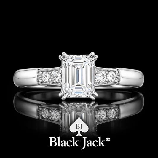 2.20 Carat Lab-Grown Diamond Engagement Ring Emerald Cut in 14K White Gold