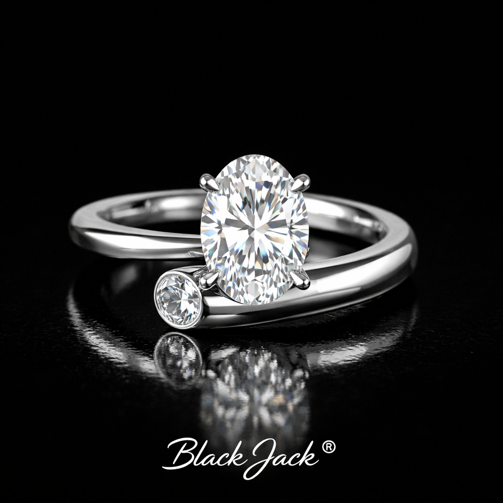 2.00 Carat Oval Cut Lab-Grown Diamond Solitaire Engagement Ring in 925 Sterling Silver