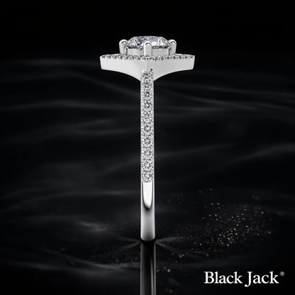 2.40 Carat Round Cut Moissanite Square Halo Engagement Ring in 925 Sterling Silver