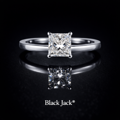 1.00 Carat Princess Cut Lab-Grown Diamond Solitaire Engagement Ring in 925 Sterling Silver