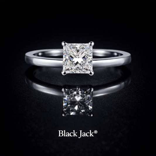 1.00 Carat Princess Cut Lab-Grown Diamond Solitaire Engagement Ring in 925 Sterling Silver