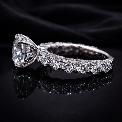 2.70 Carat Lab-Grown Diamond Shared Prong Engagement Ring – Round Cut in 14K White Gold