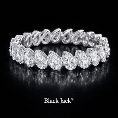 2.50 Carat Pear Cut Lab-Grown Diamond Eternity Wedding Band Ring in 925 Sterling Silver