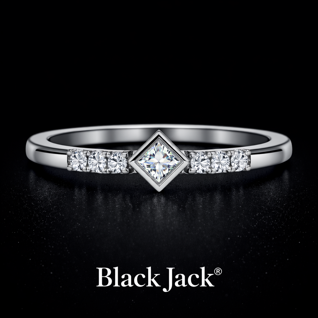 0.25 Carat Princess Cut Lab-Grown Diamond Solitaire Engagement Ring in 925 Sterling Silver