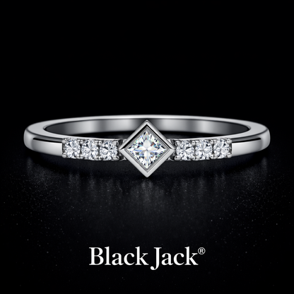 0.25 Carat Princess Cut Lab-Grown Diamond Solitaire Engagement Ring in 925 Sterling Silver