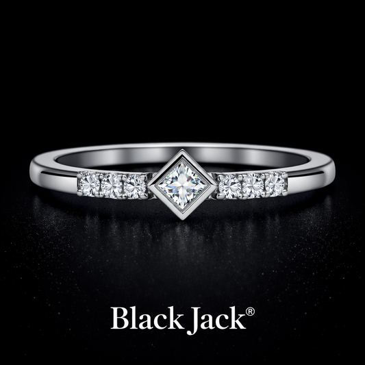0.25 Carat Princess Cut Lab-Grown Diamond Solitaire Engagement Ring in 925 Sterling Silver