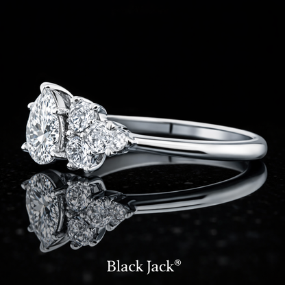 2.50 CT Pear Cut Multi-Stone Lab Grown Diamond Engagement Ring 14K White Gold Black Jack®
