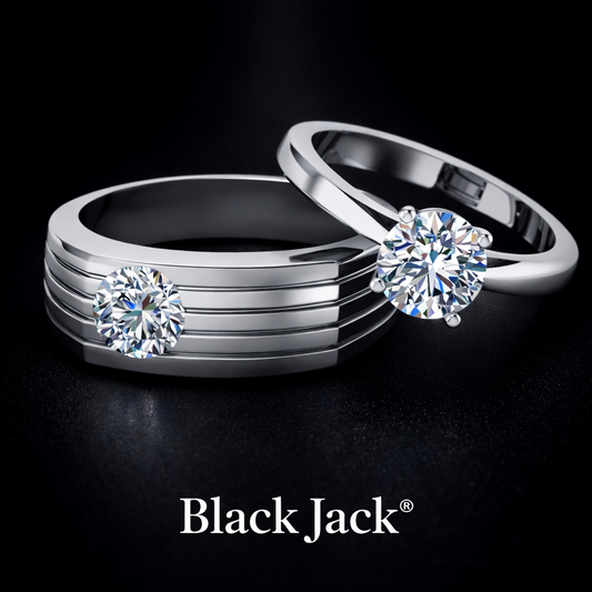 1.50 Ct Women’s Engagement Ring and 1.00 Ct Men’s Engagement Ring – Custom Memory Diamond Couple Rings – Lab-Grown Diamond from Personal Carbon in 14K Gold