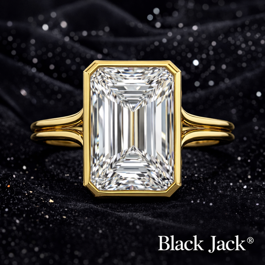 4.00 Carat Lab-Grown Diamond Solitaire Engagement Ring Emerald Cut in 14K Yellow Gold IGI Certified