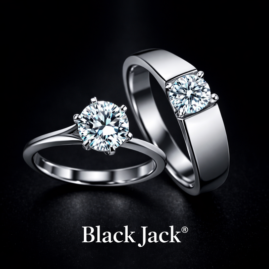 2.00 Ct Women’s Engagement Ring and 1.50 Ct Men’s Engagement Ring – Custom Memory Diamond Couple Rings – Lab-Grown Diamond from Personal Carbon in 14K Gold