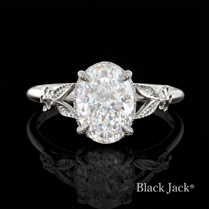 3.00 Carat Lab-Grown Diamond Solitaire Engagement Ring Oval Cut in 14K White Gold