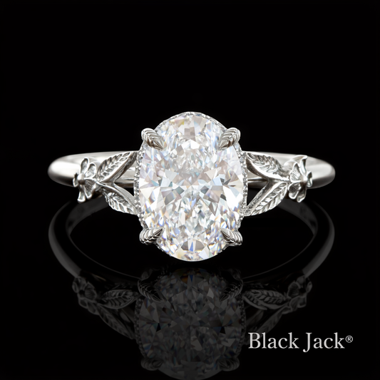 3.00 Carat Lab-Grown Diamond Solitaire Engagement Ring Oval Cut in 14K White Gold