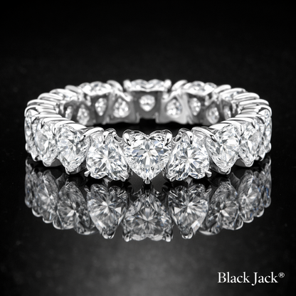 3.00 Carat Lab-Grown Diamond Heart Eternity Wedding Band in 14K White Gold