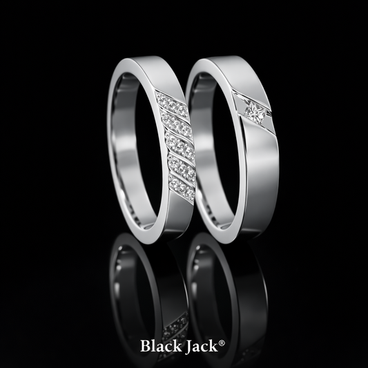 0.25 Ct Women’s Engagement Ring and 0.10 Ct Men’s Engagement Ring – Custom Memory Diamond Couple Rings – Lab-Grown Diamond from Personal Carbon in 14K Gold