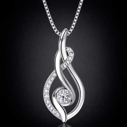 0.50 Ct Lab-Grown Diamond Infinity Twist Pendant in 925 Sterling Silver