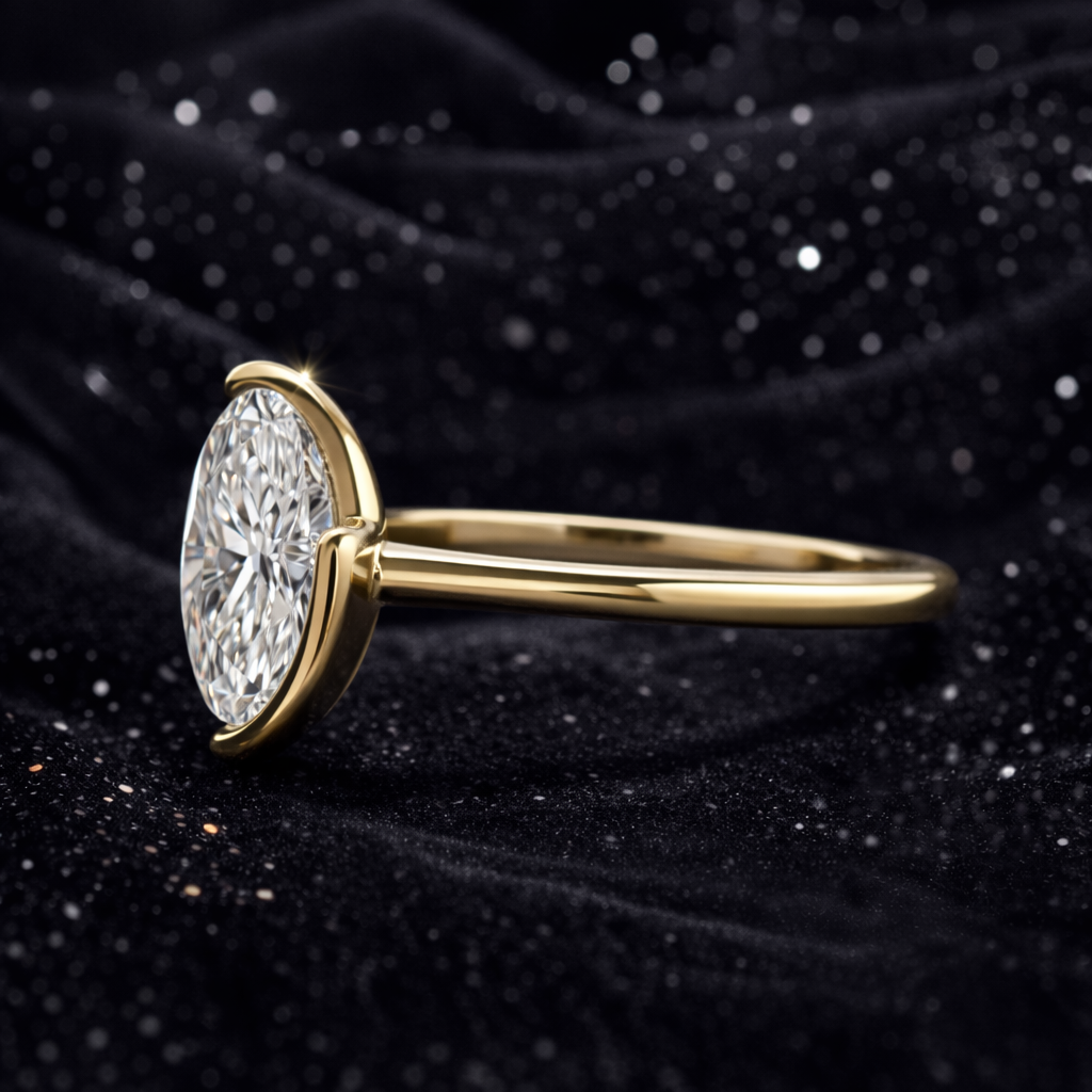 3 Carat Lab-Grown Diamond Solitaire Engagement Ring Oval Cut in 14K Yellow Gold IGI Certified
