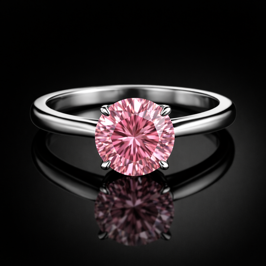 2.00 Carat Lab-Grown Diamond Solitaire Engagement Ring Round Cut in 14K White Gold