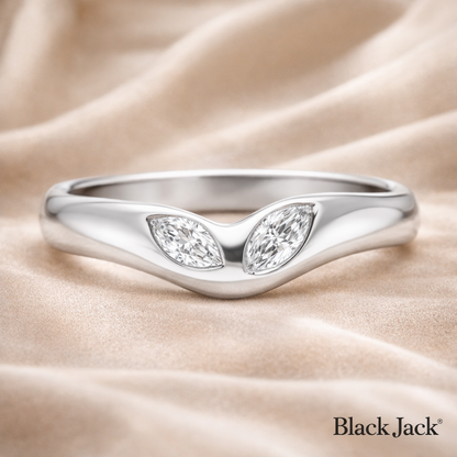 Marquise Lab Grown Diamond Engagement Band 1.00 CT in 14K White Gold IGI Certified