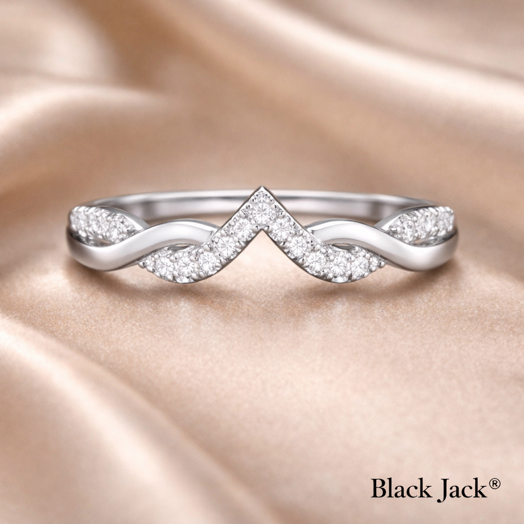 Lab Grown Diamond V-Shaped Chevron Engagement Ring in 14K White Gold (0.30 CT TW) – Brand Authority Certified