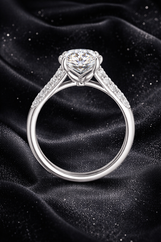 3.00 Carat Lab-Grown Diamond Bezel Set Engagement Ring – Round Cut in 14K White Gold