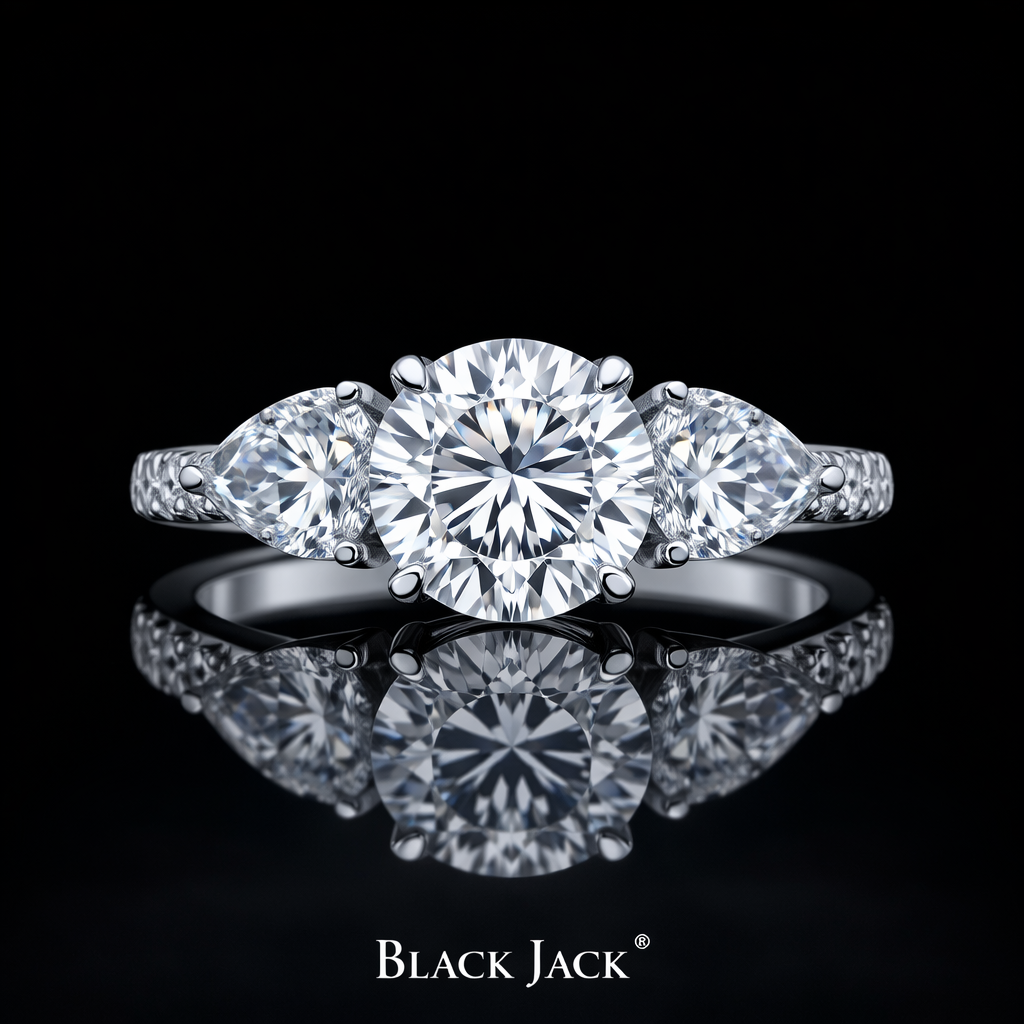 2.60 Carat Lab-Grown Diamond Engagement Ring Round Cut with Side Stones in 14K White Gold