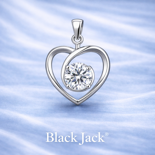 Lab Grown Round Diamond Heart Pendant in 14K White Gold (2.00 CT Total) IGI Certified
