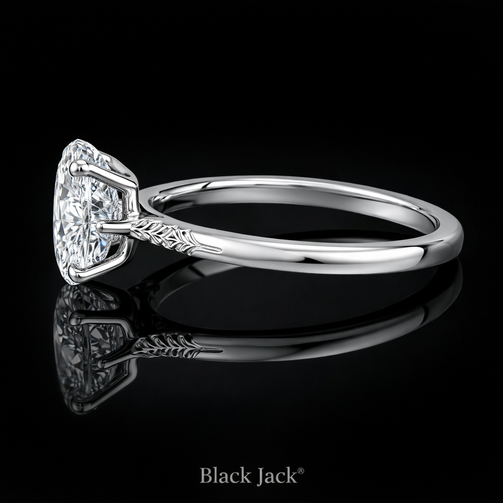 1.50 Carat Lab-Grown Diamond Solitaire Engagement Ring – Oval Cut in 14K White Gold