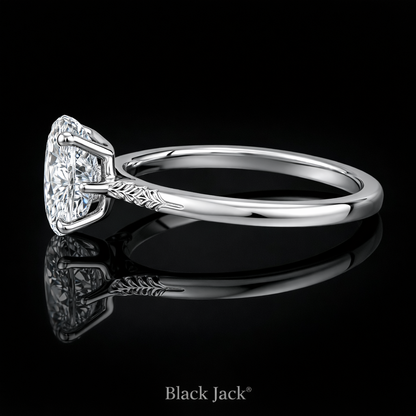 1.50 Carat Lab-Grown Diamond Solitaire Engagement Ring – Oval Cut in 14K White Gold