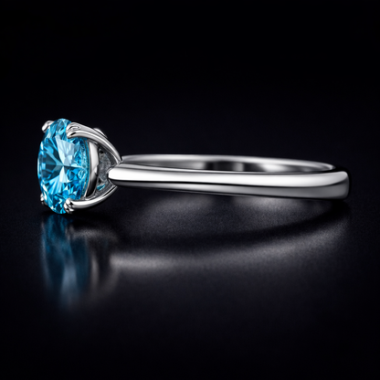 1.50 Carat Lab-Grown Diamond Solitaire Engagement Ring Round Cut in 14K White Gold