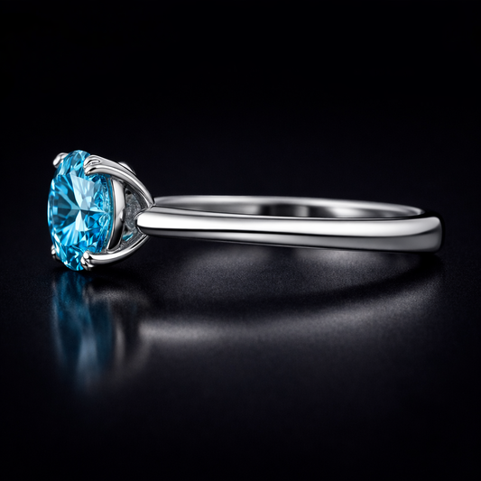 1.50 Carat Lab-Grown Diamond Solitaire Engagement Ring Round Cut in 14K White Gold