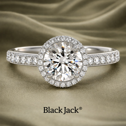 2.50 CT in 14K White Gold Round Halo Lab Grown Diamond Engagement Ring  IGI Certified