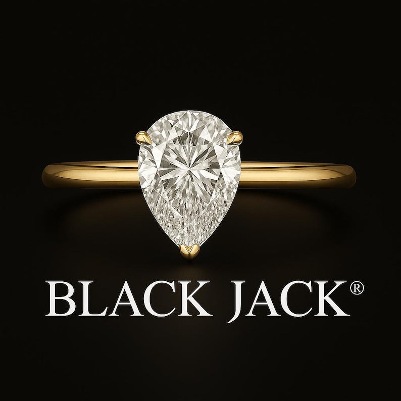 1.50 Ct Pear Cut Solitaire Ring memorial jewellery