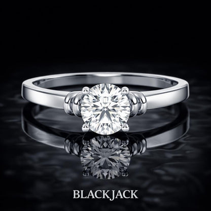 1.50 Ct Keepsake Diamond Solitaire Engagement Ring in 14K White Gold Black Jack