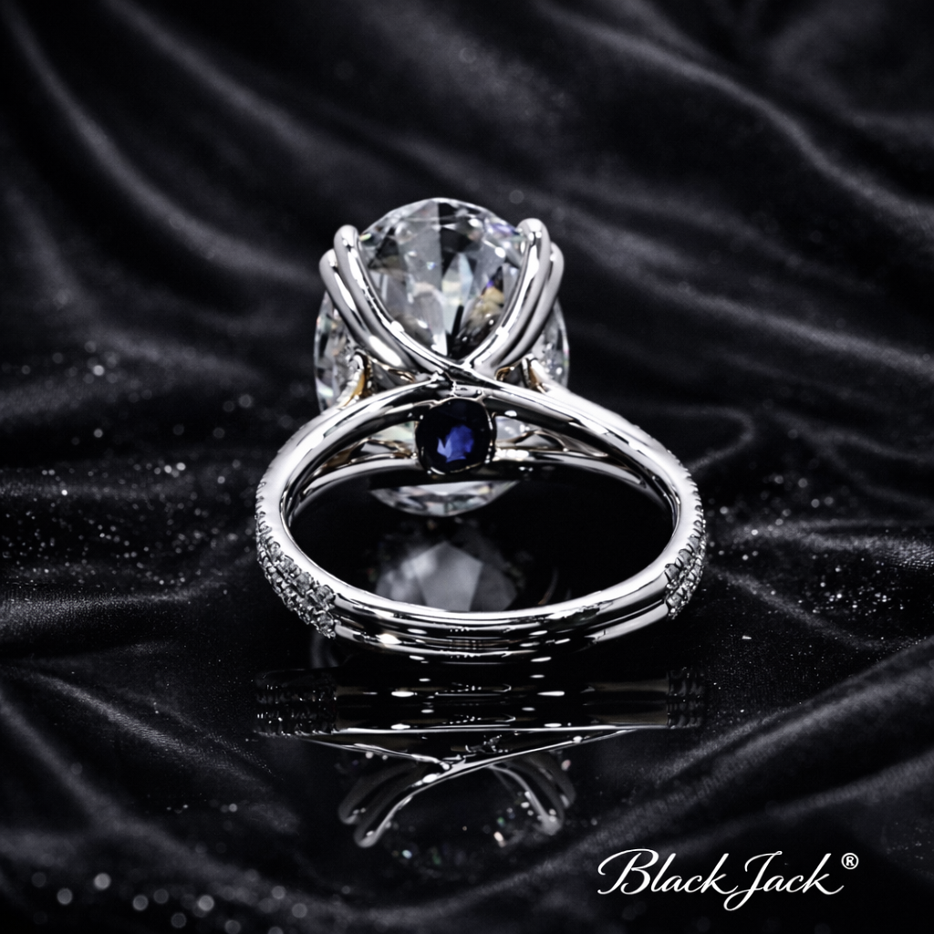 7.90 Carat Lab-Grown Diamond Oval Pavé Engagement Ring Oval Cut in 14K White Gold
