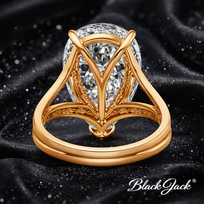 9.00 Carat Lab-Grown Diamond Solitaire Engagement Ring Pear Cut in 14K Yellow Gold