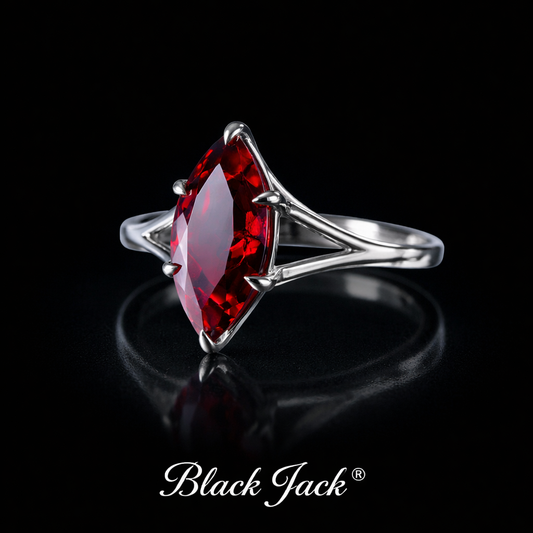 4.00 Carat Marquise Cut Ruby Solitaire Engagement Ring in 925 Sterling Silver