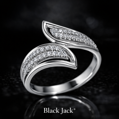 0.40 CT Lab-Grown Diamond Open Curve Pavé Women’s Wedding Band in White Gold | Brand Authenticity Certified