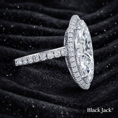 10.40 Carat Lab-Grown Diamond Halo Engagement Ring Oval Cut in 14K White Gold